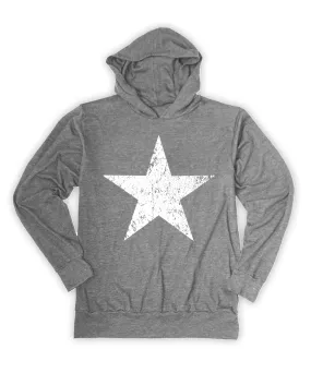 Heather Gray Weathered Star Hoodie