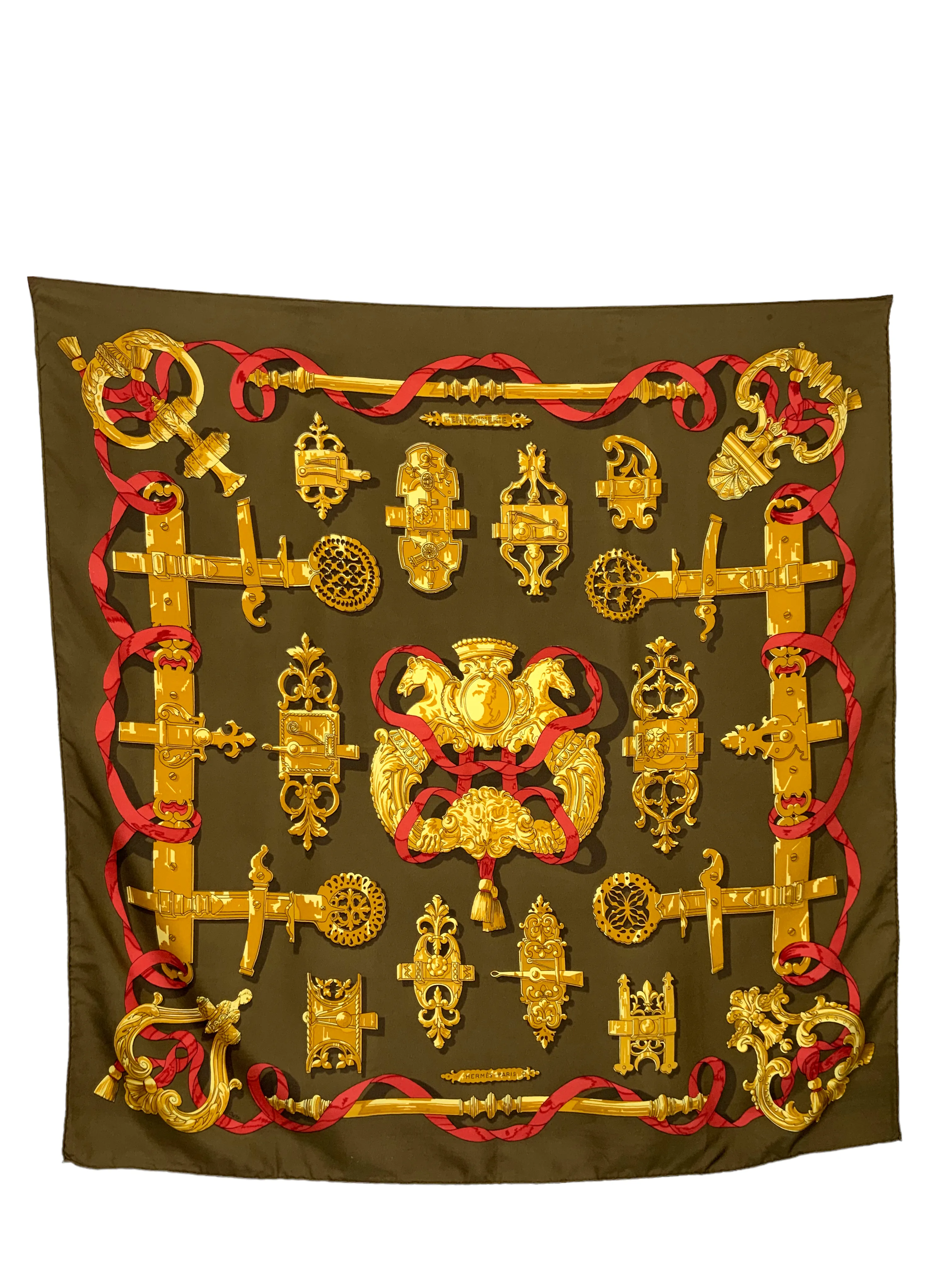 Hermes Ferronnerie Silk Scarf 90