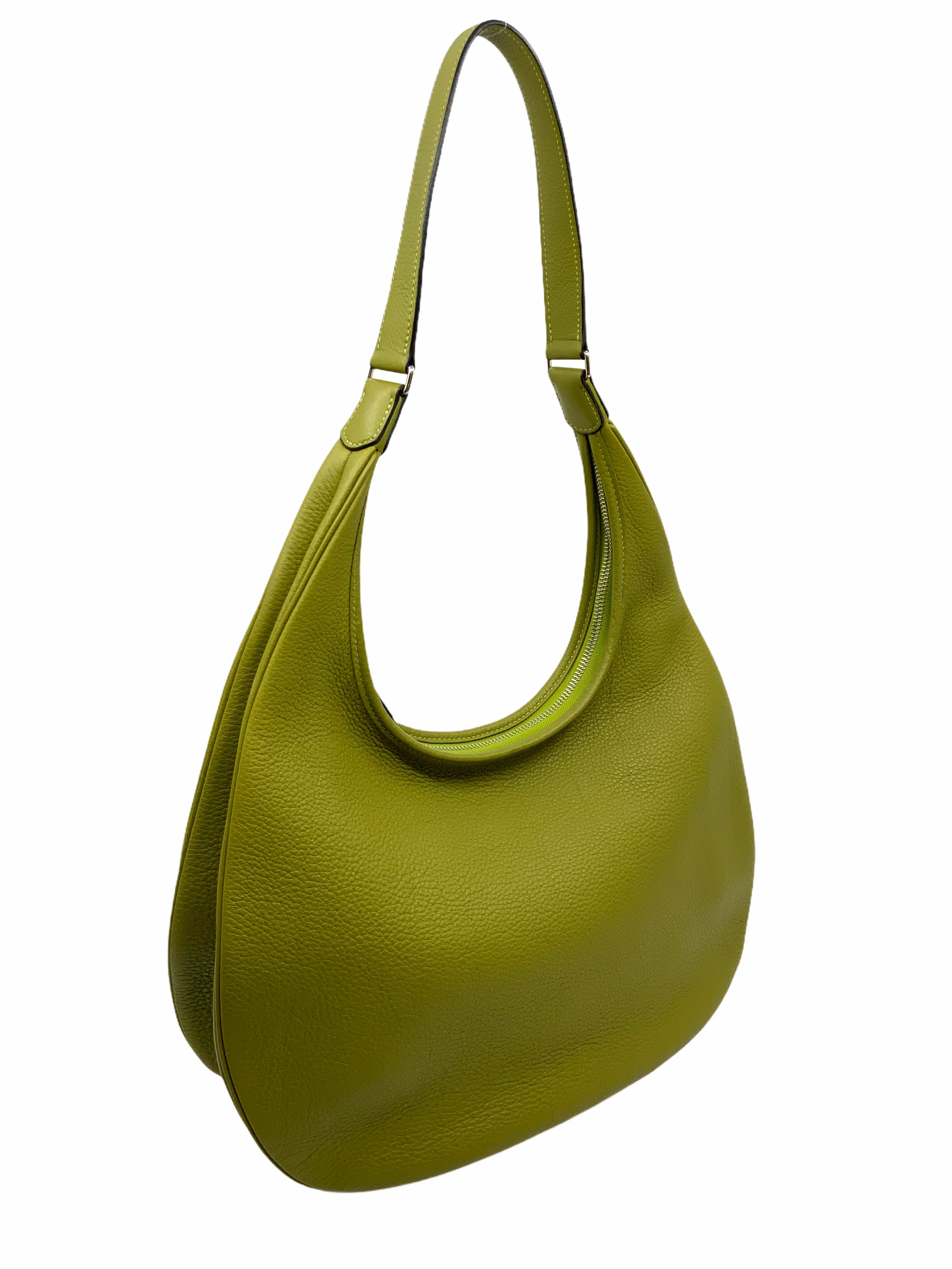 Hermes Gao Clemence Leather Hobo Bag