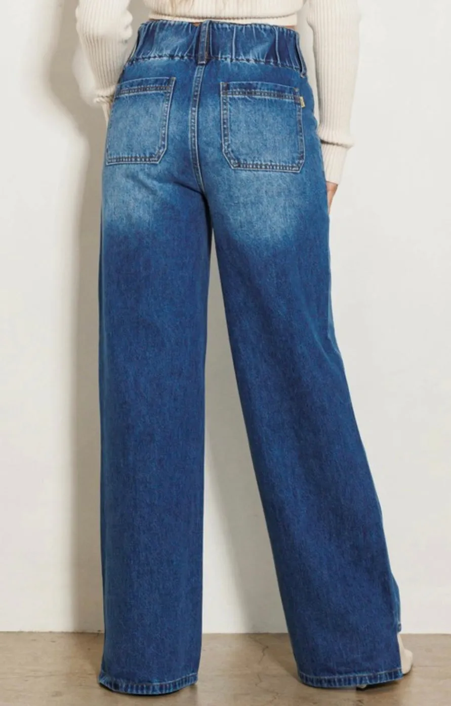 High rise wide jean