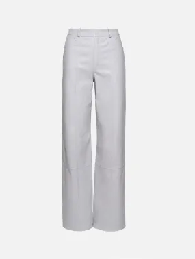 High Waist Loose Leather Pant