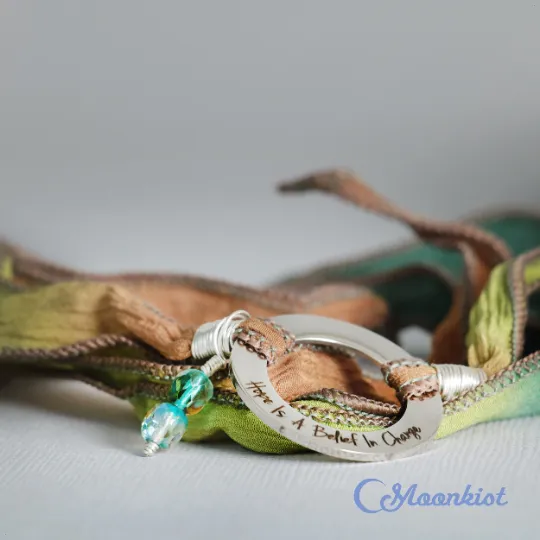 Hope Is A Belief In Change - Encouragement Quote Silk Wrap Bracelet | Moonkist Designs