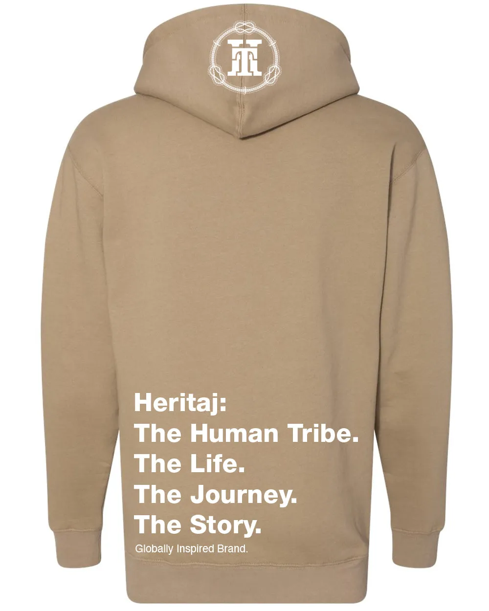 HRTJ-HUMAN TRIBE-((Pigment Dyed) HOODIE-BRN