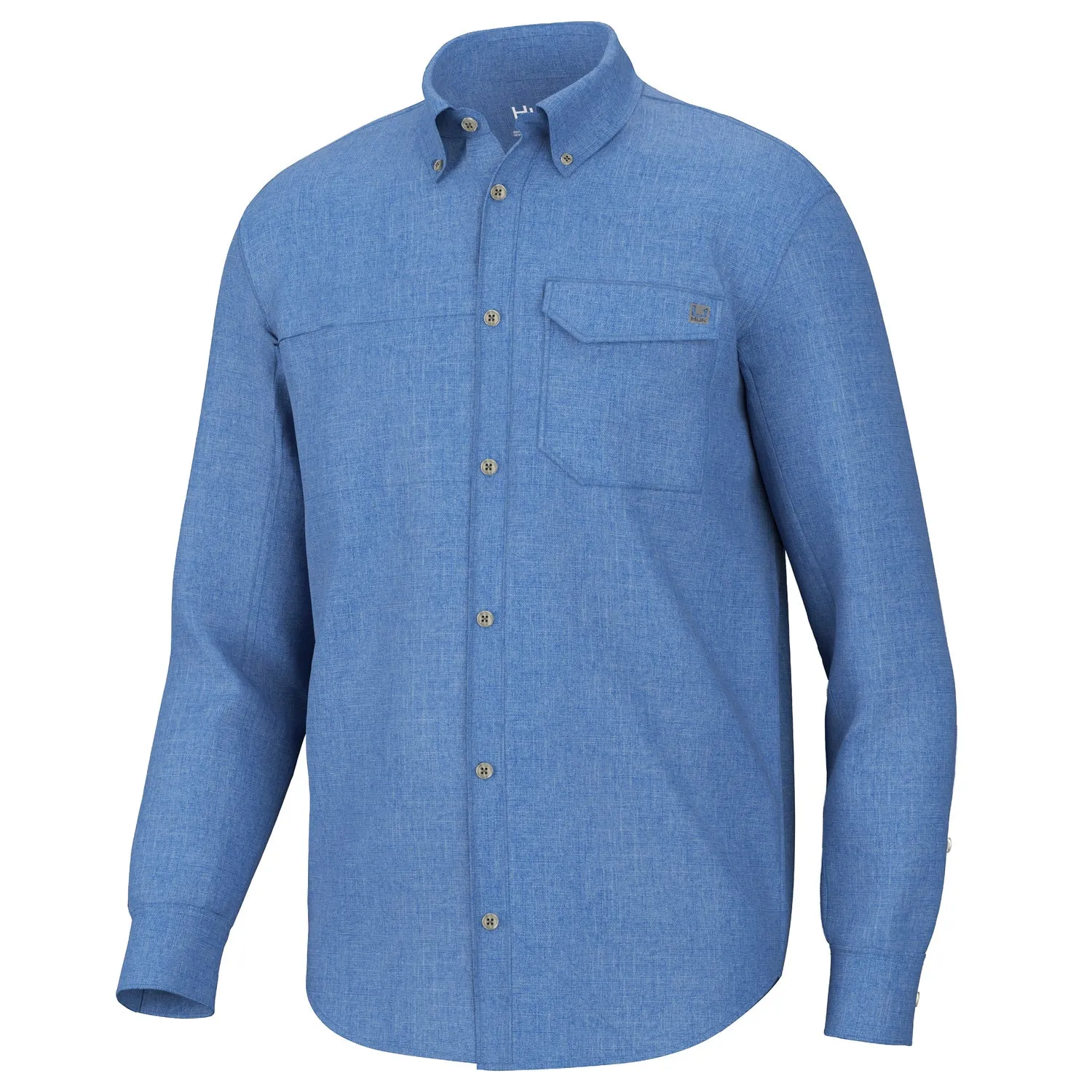 'Huk' Men's Tide Point Break Button Down Chambray - Set Sail