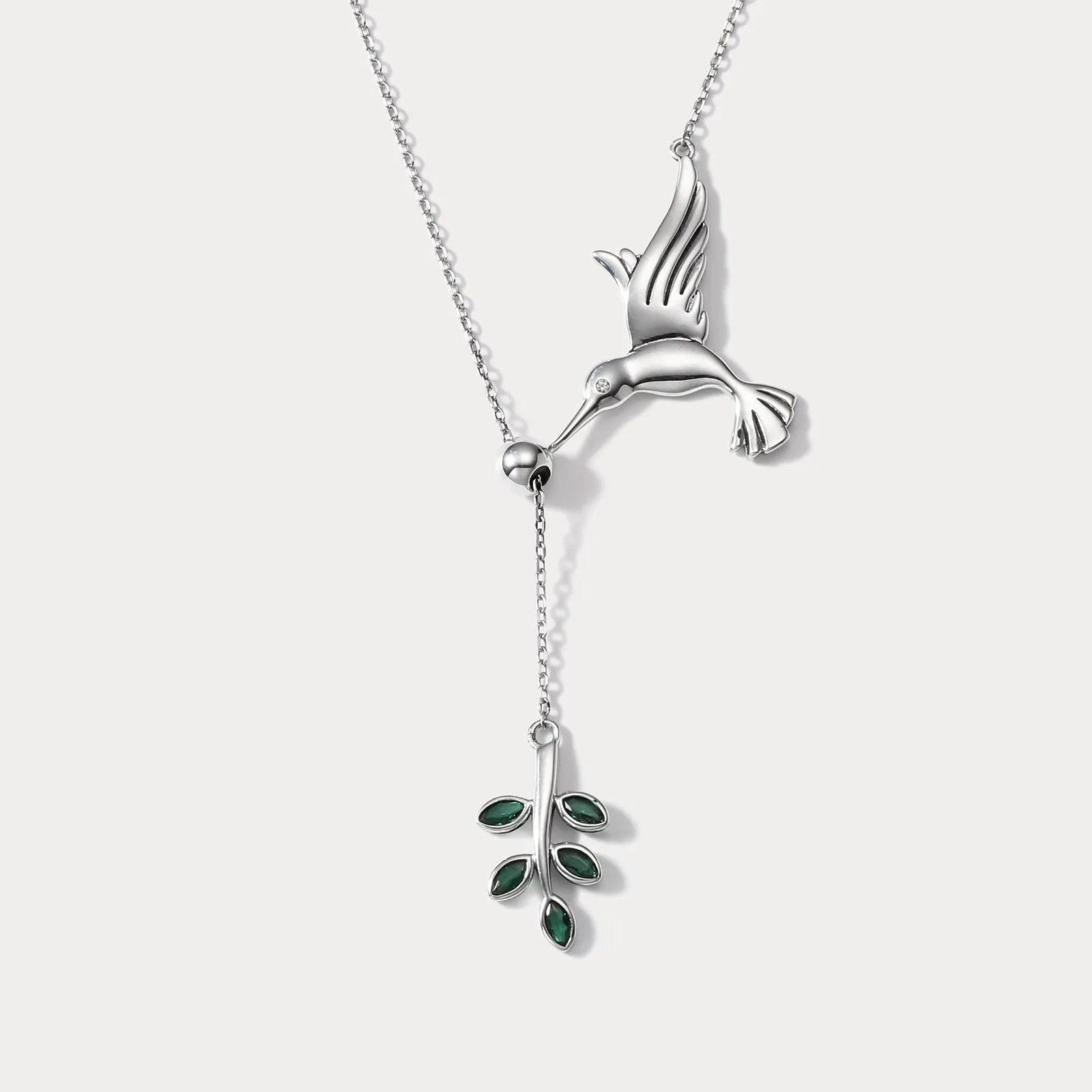 Hummingbird & Olive Branch Necklace