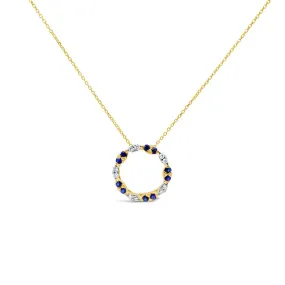 Irisa by Martin Binder Blue Sapphire & Diamond Open Circle Necklace