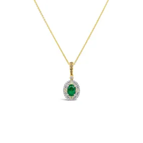 Irisa by Martin Binder Emerald & Halo Diamond Pendant