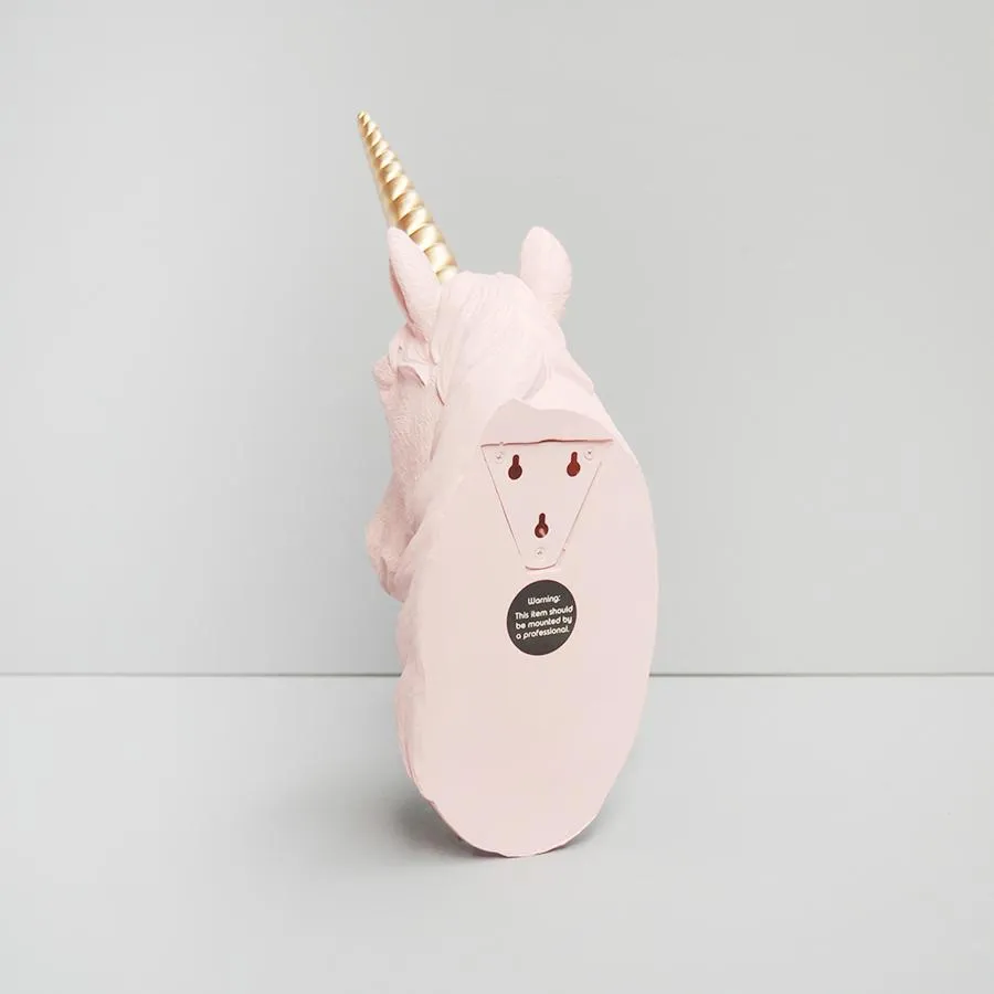 J White Moose Unicorn Wall Art Pink Gold