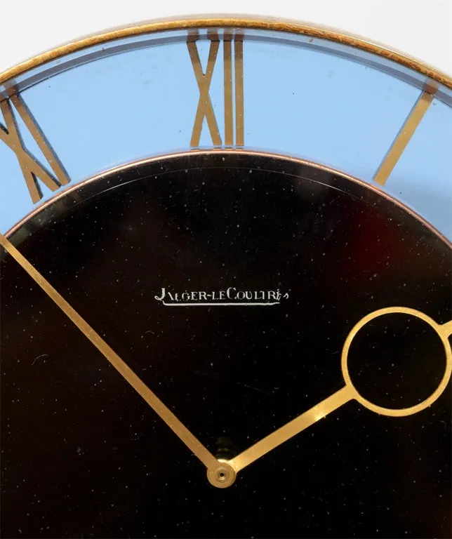 Jaeger-Lecoultre Art Deco Glass and Bronze Desk Clock