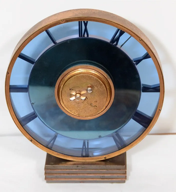 Jaeger-Lecoultre Art Deco Glass and Bronze Desk Clock