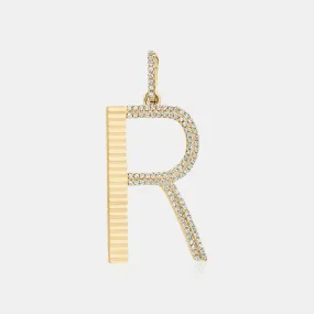 Jumbo Diamond Fluted Initial Charm