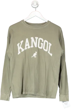 Kangol Green Oversized Long Sleeve Tshirt UK XS