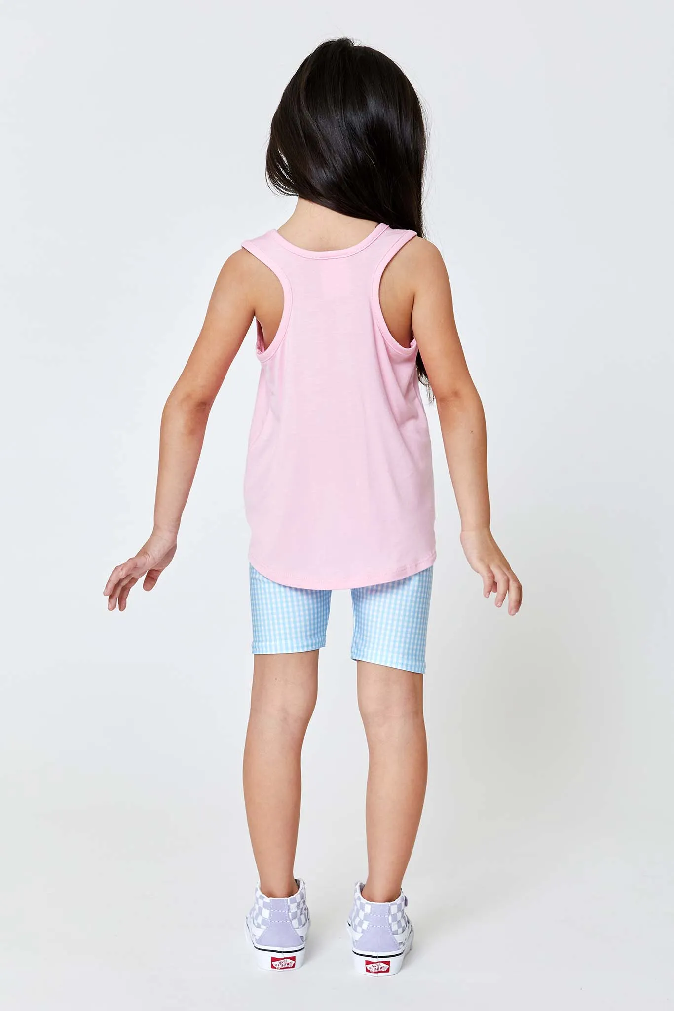 Kids Racerback Tank in Baby Pink