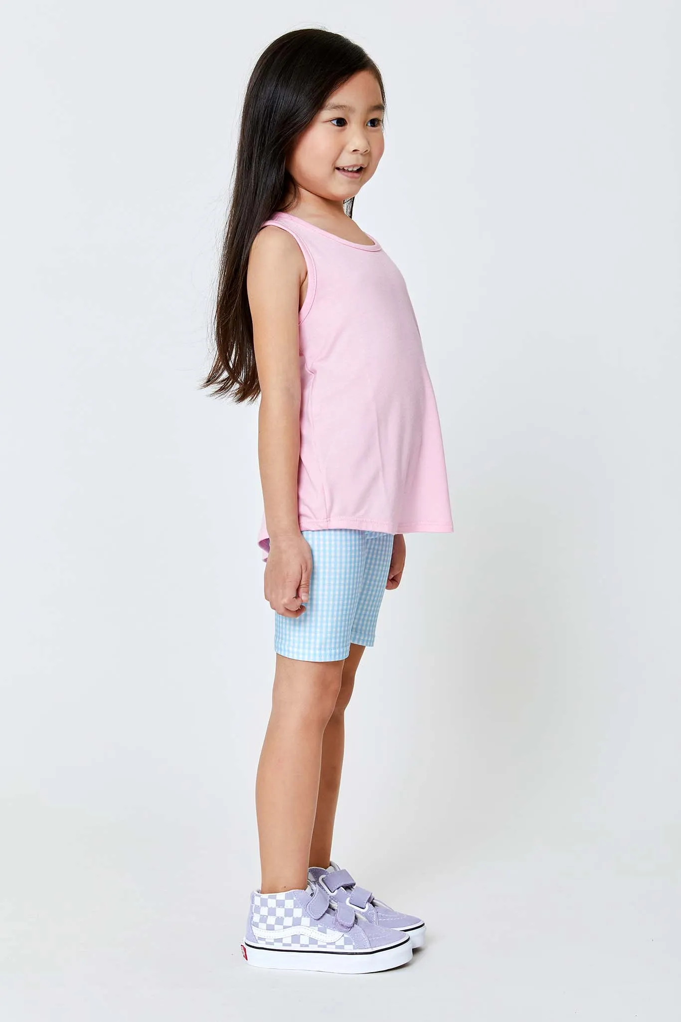 Kids Racerback Tank in Baby Pink