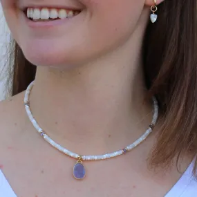 Kila Tanzanite and Mother of Pearl Necklace