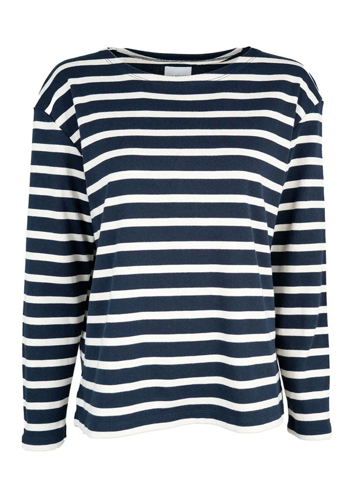 La Rouge Claudia Sailor Bluse - Blue/Offwhite stripe