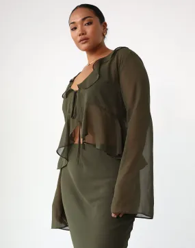 Leah Long Sleeve Top (Burnt Olive)