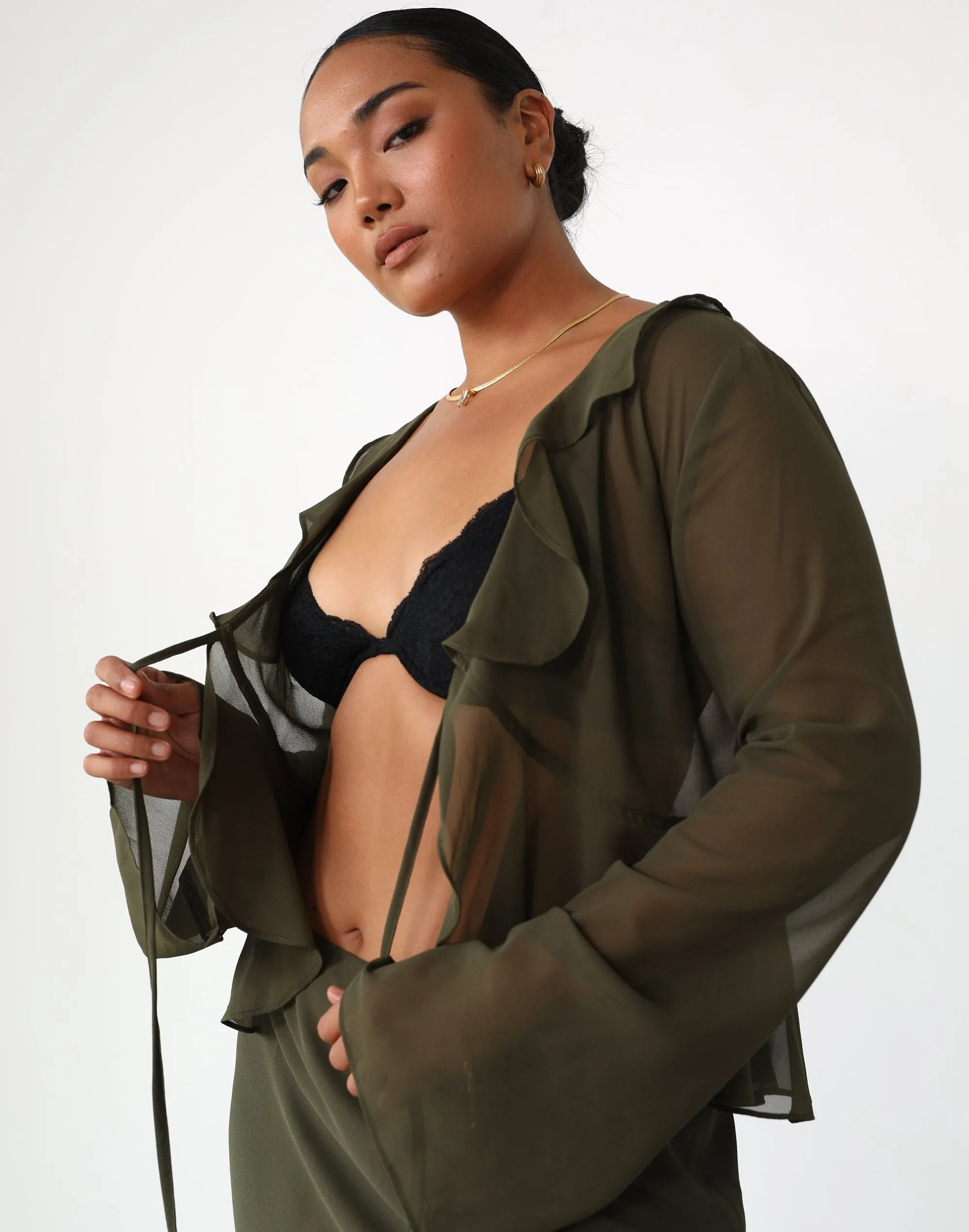 Leah Long Sleeve Top (Burnt Olive)