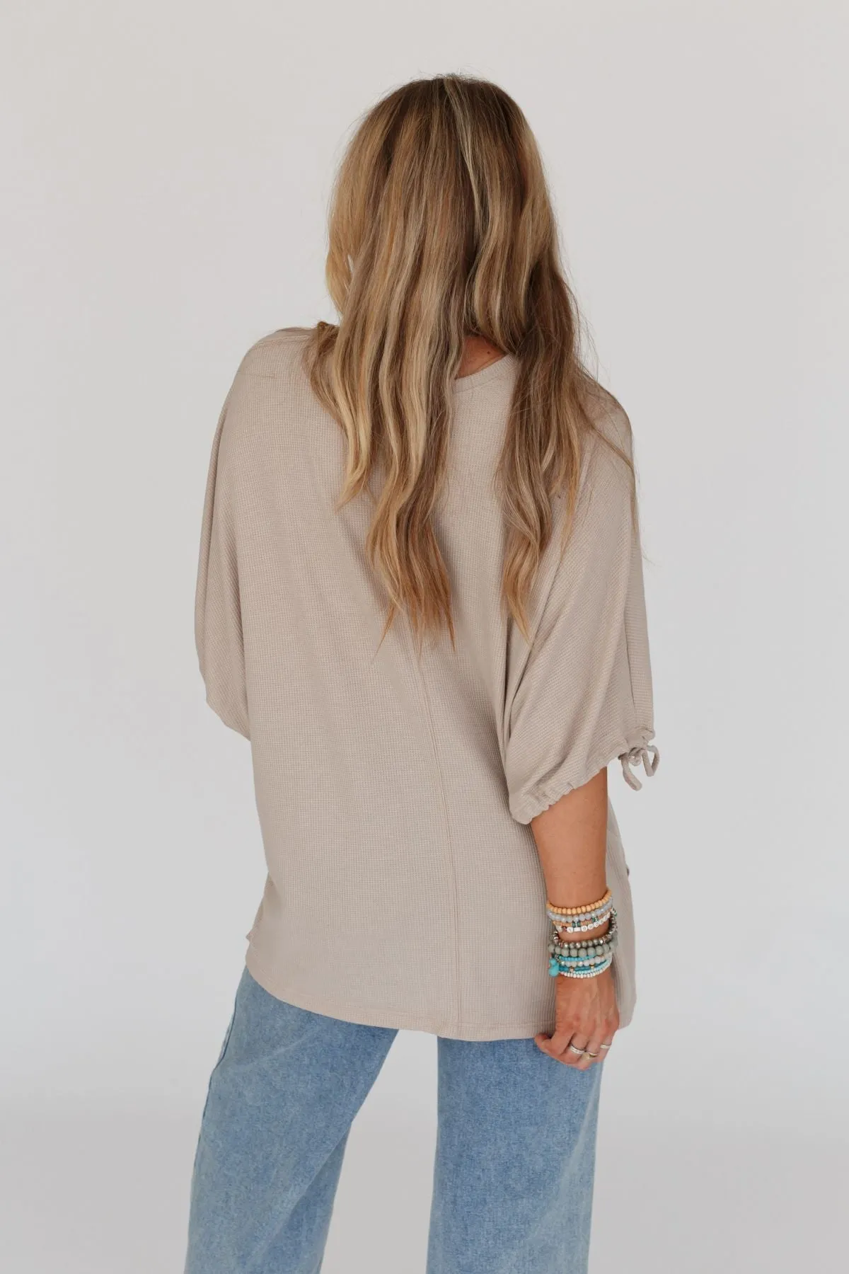 Little Lark Puff Sleeve Tee - Taupe