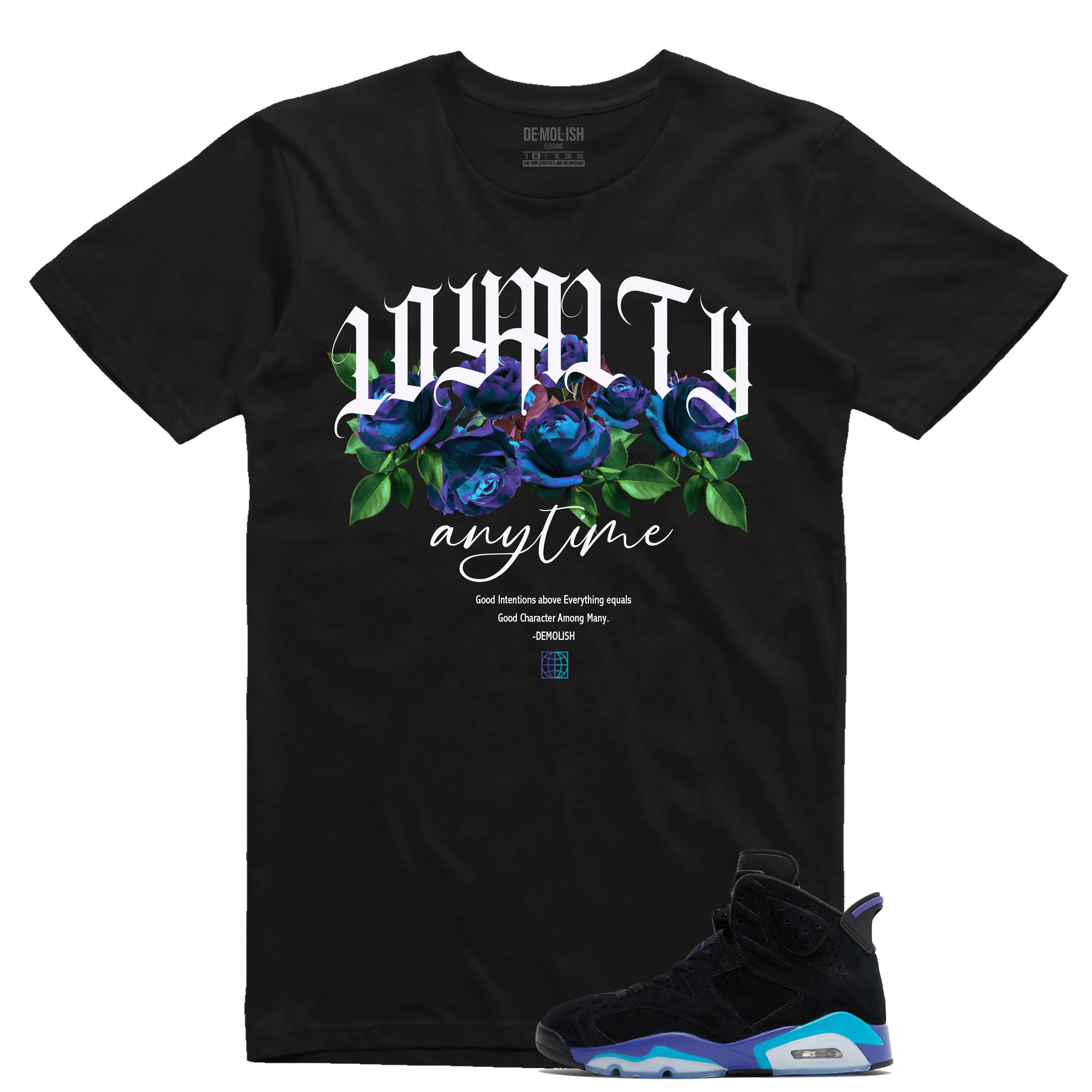 Loyalty Rose Tee (Blk/Aqua/Prp)