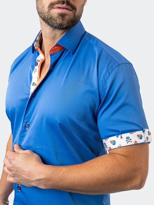 Maceoo Stretch Short-Sleeve Shirt | Galileo ChefChaouen Blue