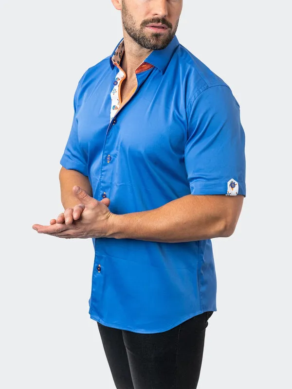 Maceoo Stretch Short-Sleeve Shirt | Galileo ChefChaouen Blue