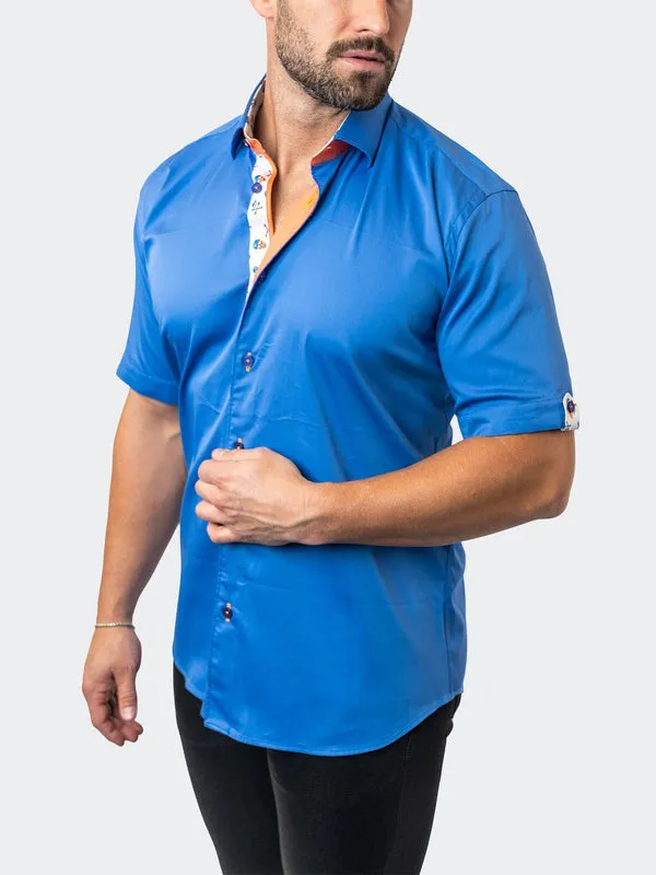 Maceoo Stretch Short-Sleeve Shirt | Galileo ChefChaouen Blue