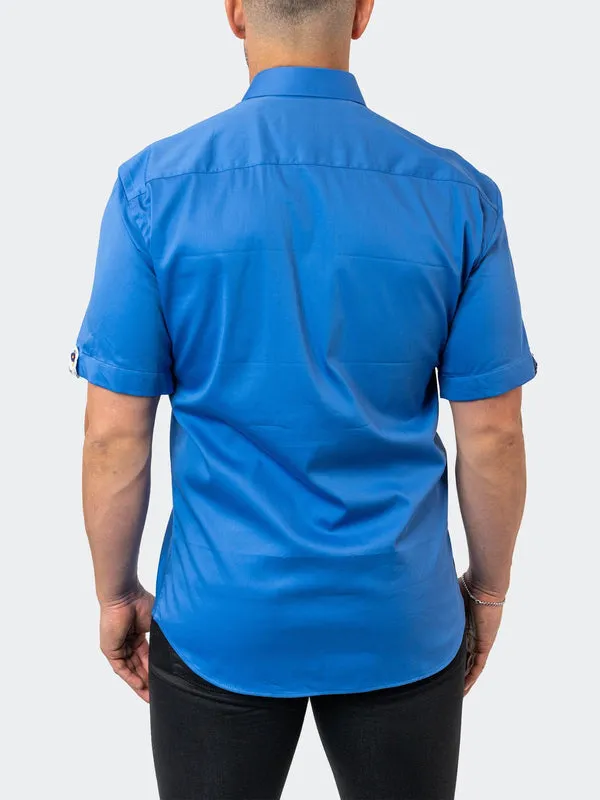 Maceoo Stretch Short-Sleeve Shirt | Galileo ChefChaouen Blue