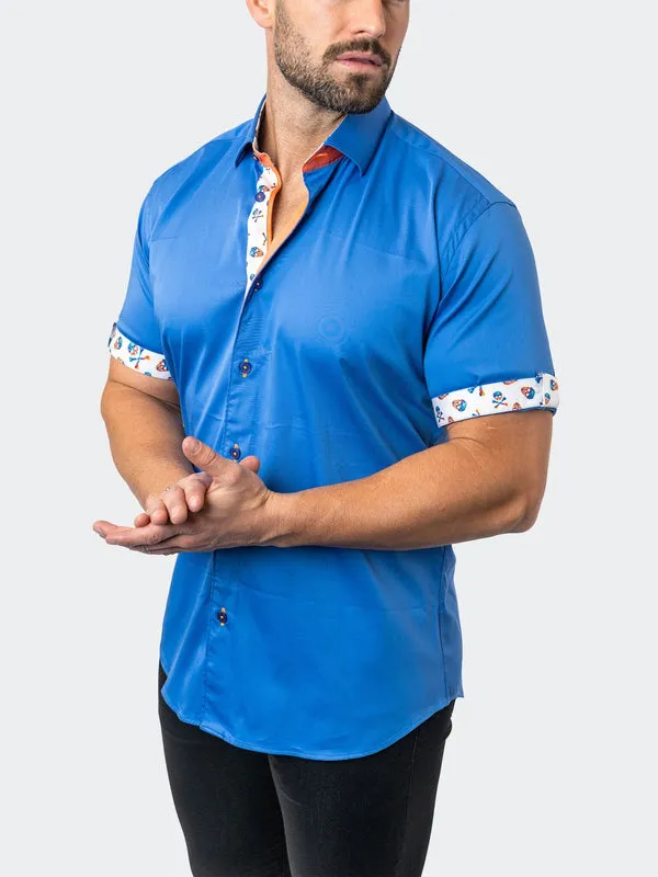 Maceoo Stretch Short-Sleeve Shirt | Galileo ChefChaouen Blue