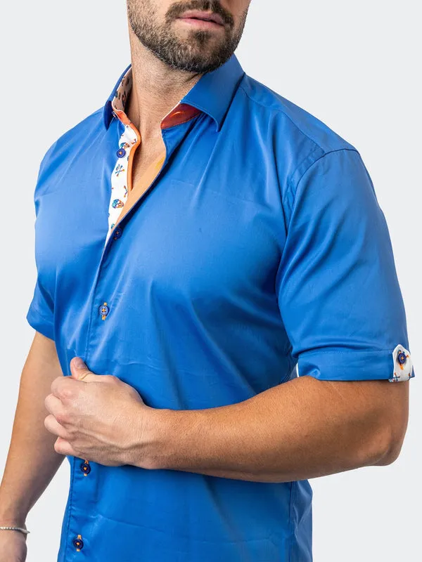 Maceoo Stretch Short-Sleeve Shirt | Galileo ChefChaouen Blue