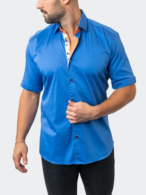 Maceoo Stretch Short-Sleeve Shirt | Galileo ChefChaouen Blue