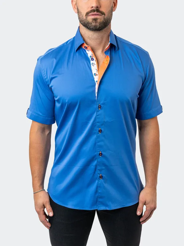 Maceoo Stretch Short-Sleeve Shirt | Galileo ChefChaouen Blue