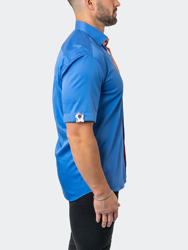 Maceoo Stretch Short-Sleeve Shirt | Galileo ChefChaouen Blue