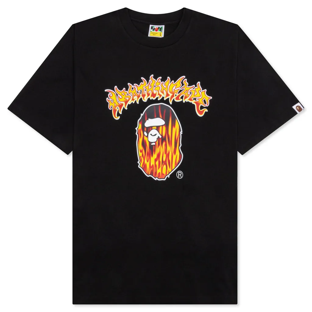 Mad Flame Ape Head Tee - Black