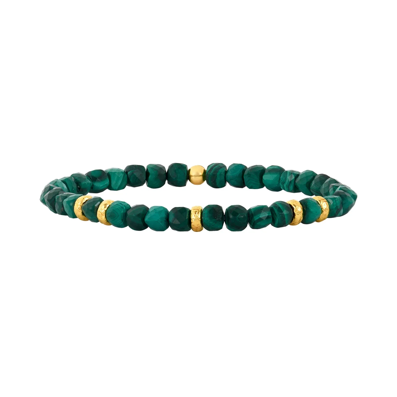 Malachite and Rondelle Pattern Bracelet