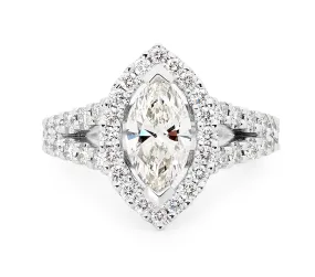 Marquise cut diamond ring