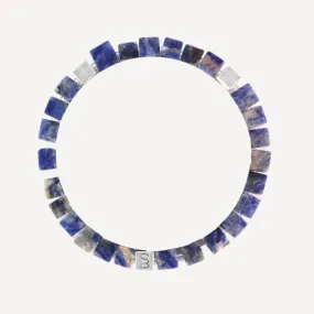 Memphis Cube Gemstone Bracelet Matt Blue