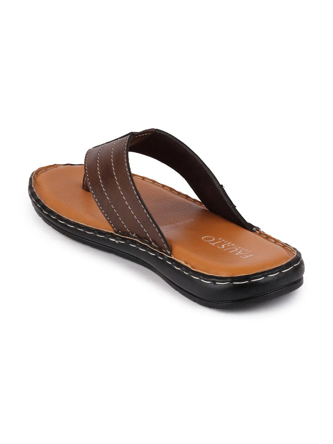 Men Brown Casual Slip-On Slippers