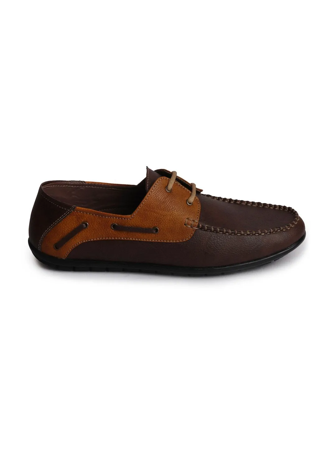 Men Brown Lace Up Boat Shoes