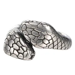 Men's 316l Stainless Steel Double Snake Head Band Pattern Gothic Tribal Biker Ring