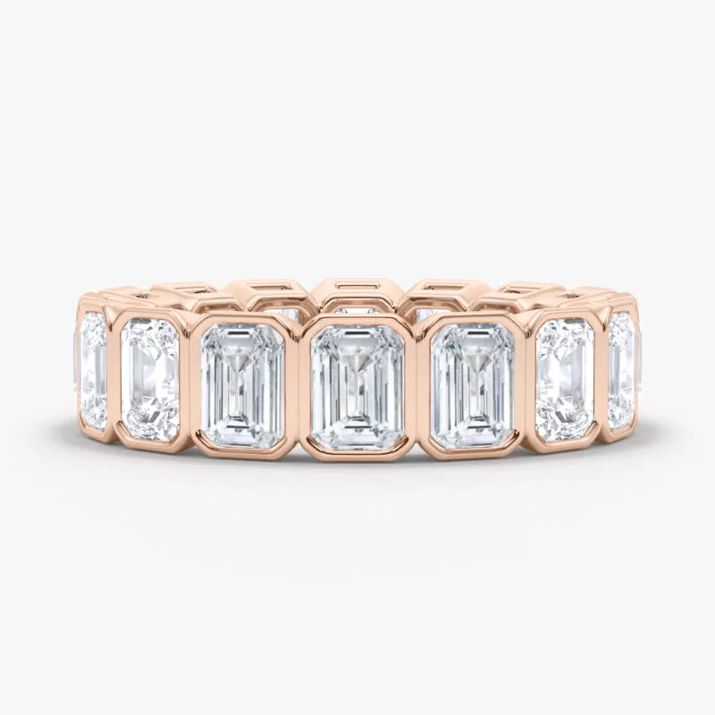 Men's Emerald Cut Bezel Diamond Eternity Band