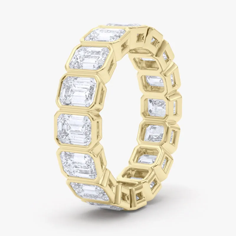 Men's Emerald Cut Bezel Diamond Eternity Band