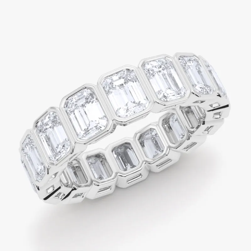 Men's Emerald Cut Bezel Diamond Eternity Band