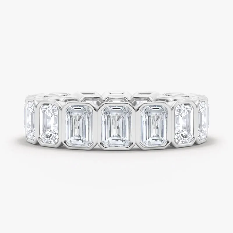 Men's Emerald Cut Bezel Diamond Eternity Band