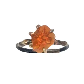 Mexican Fire Opal Small Stone Ring by Variance Objects