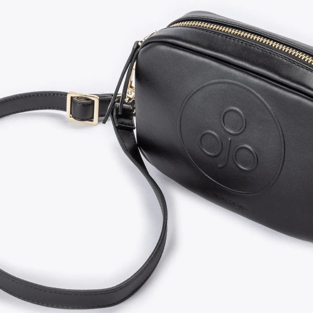 Mimi Recycled Vegan Leather Crossbody Camera Bag | Black