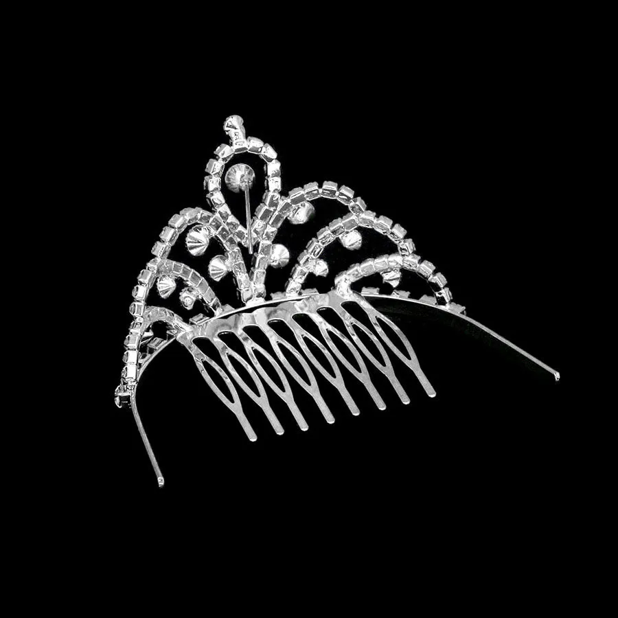 Mini Crystal Rhinestone Pave Princess Tiara