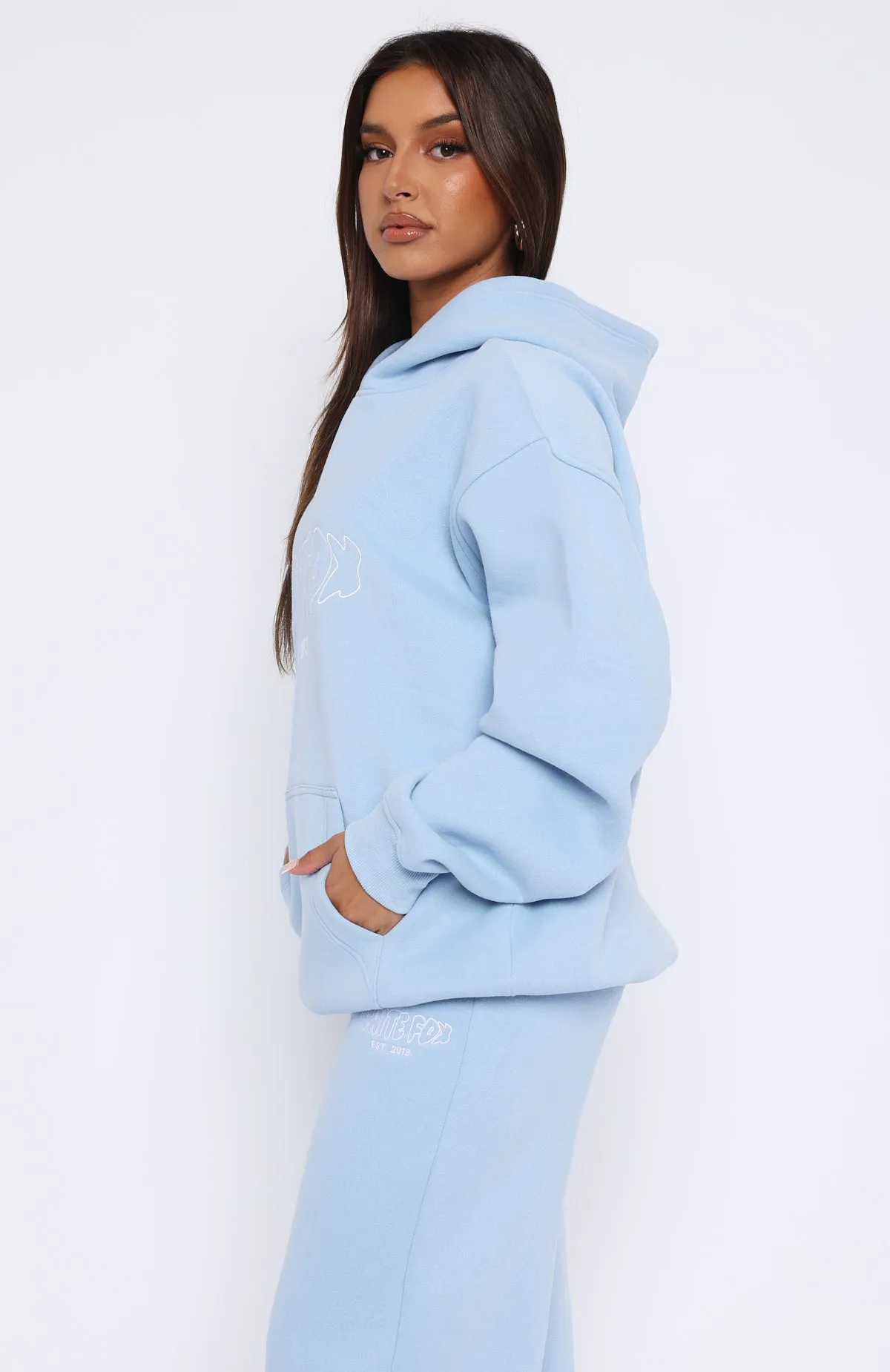 Missed Flights Oversized Hoodie Soft Blue