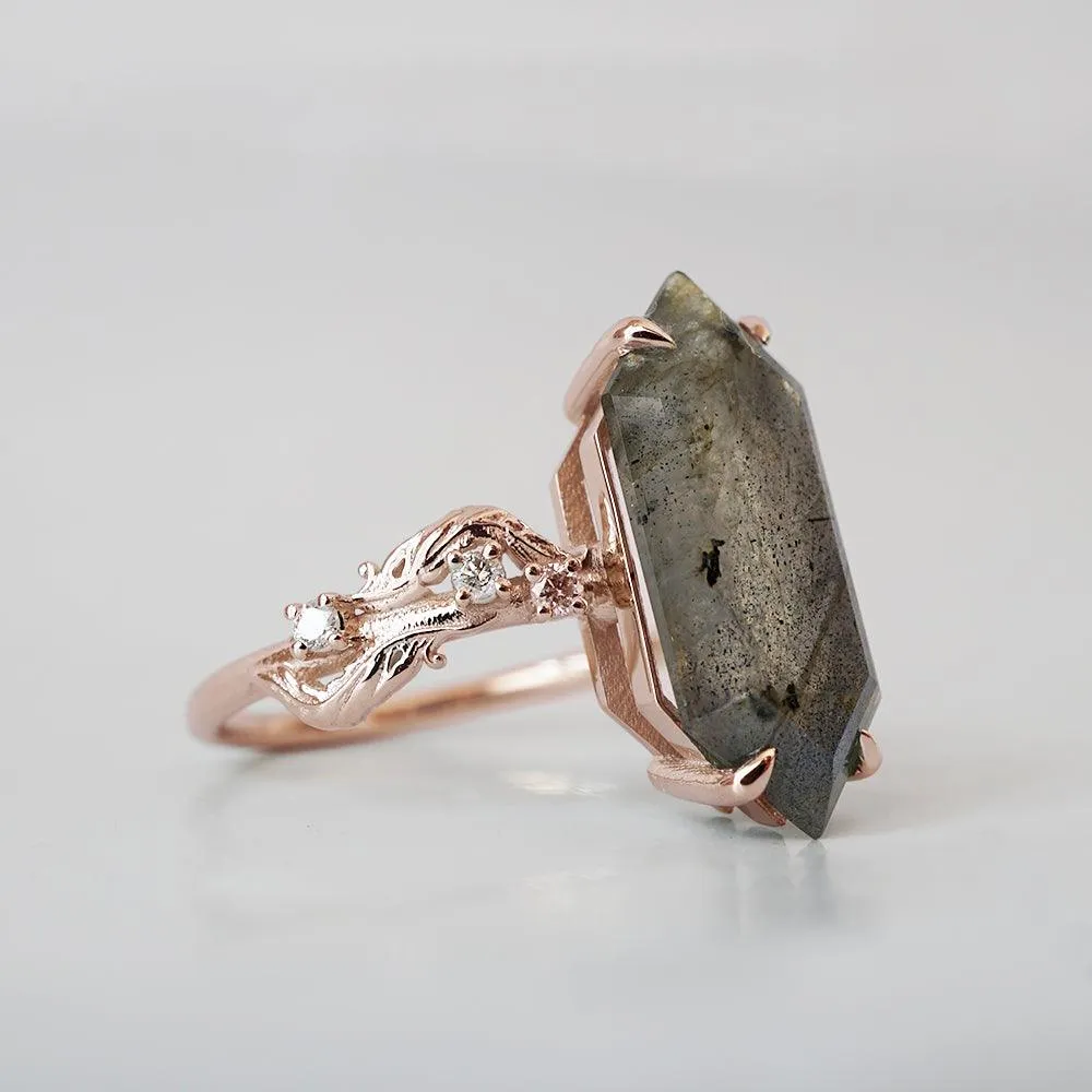 Moody Labradorite Ring in 14K and 18K Gold