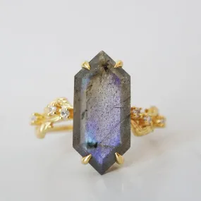 Moody Labradorite Ring in 14K and 18K Gold